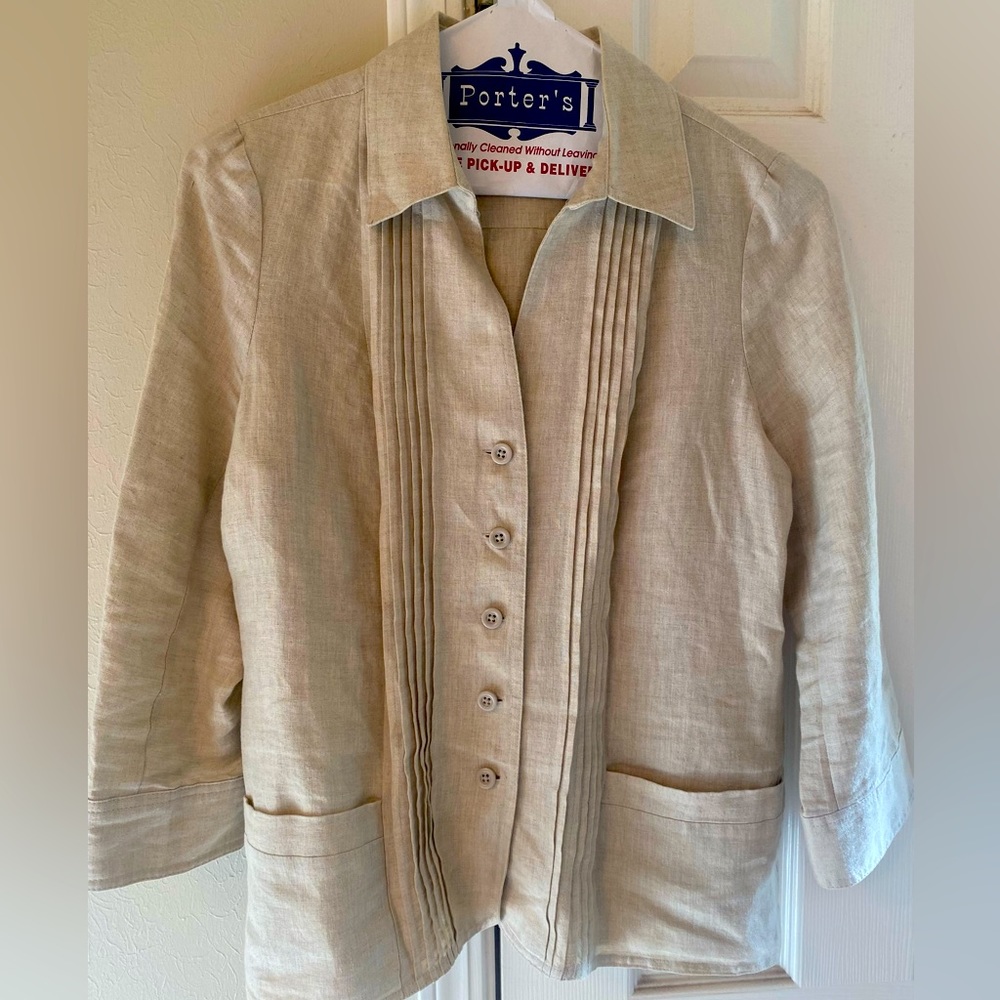 Kim Rogers Petite, button-up, quarter-sleeve top
